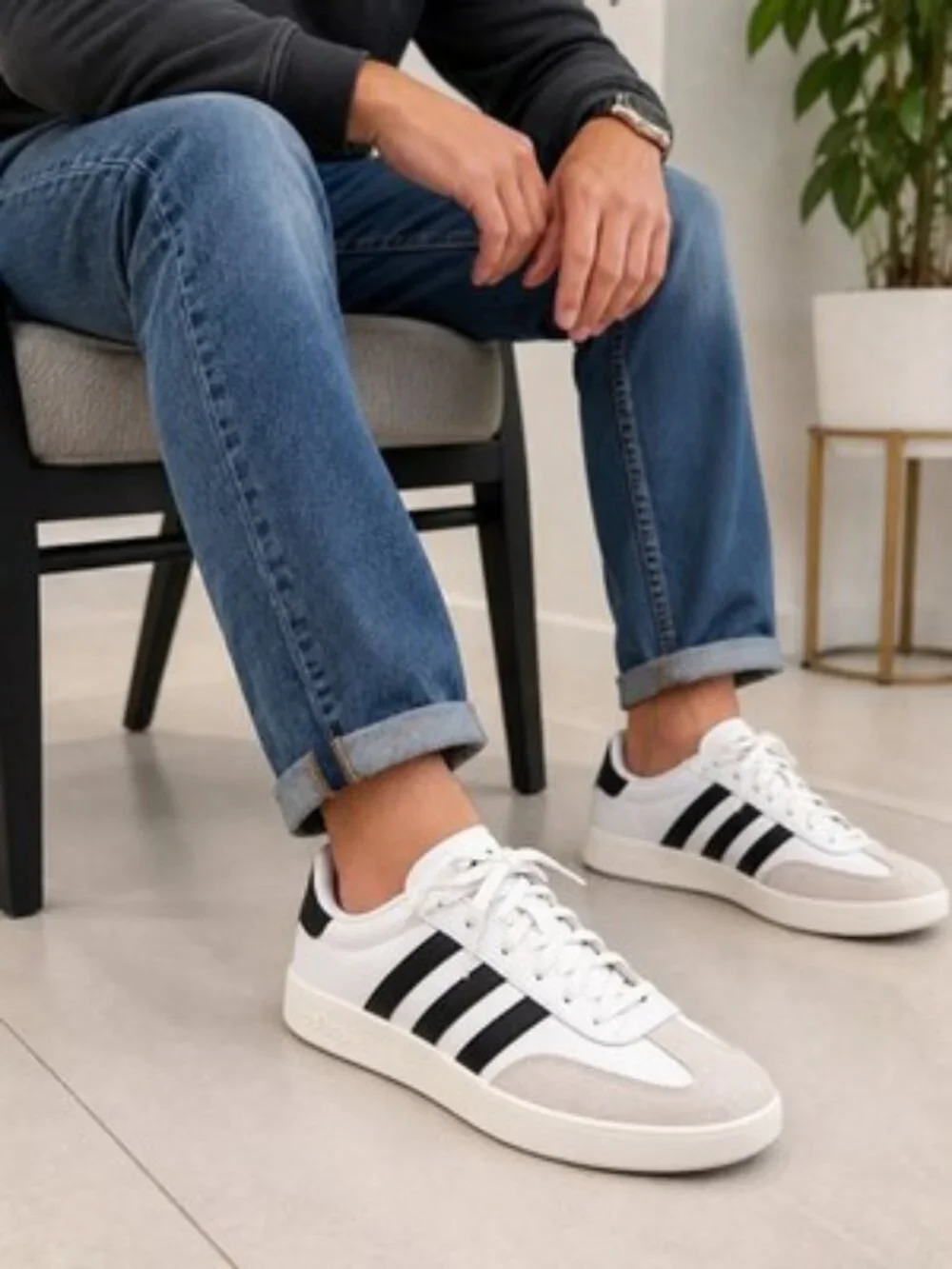 Adidas Barreda Shoes Mens 11.5 White Black Grey JI2306 Athletic NEW Sneakers